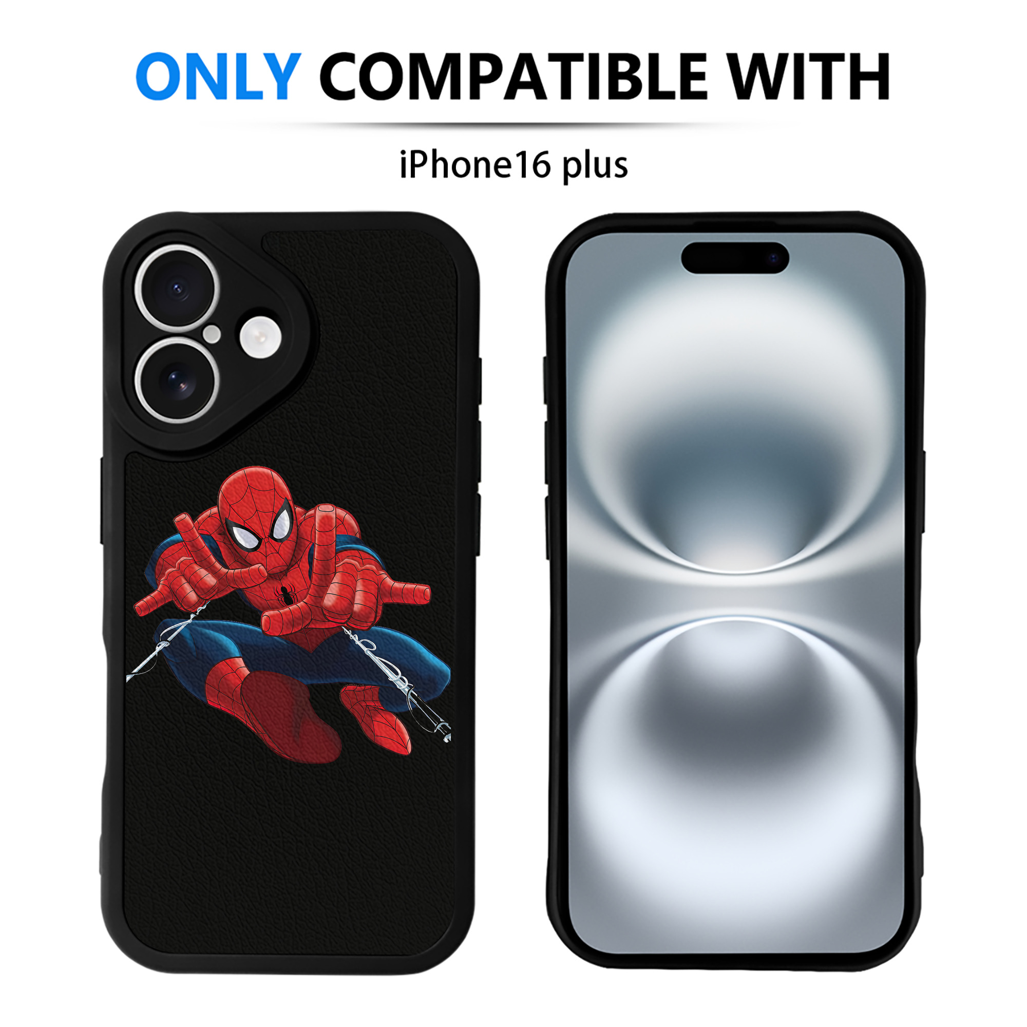 （画像用） Spider Man スパイダーマン 【iPhone 16シリーズ対応】シリコンスマホケース（レザー調） 材質：シリコン